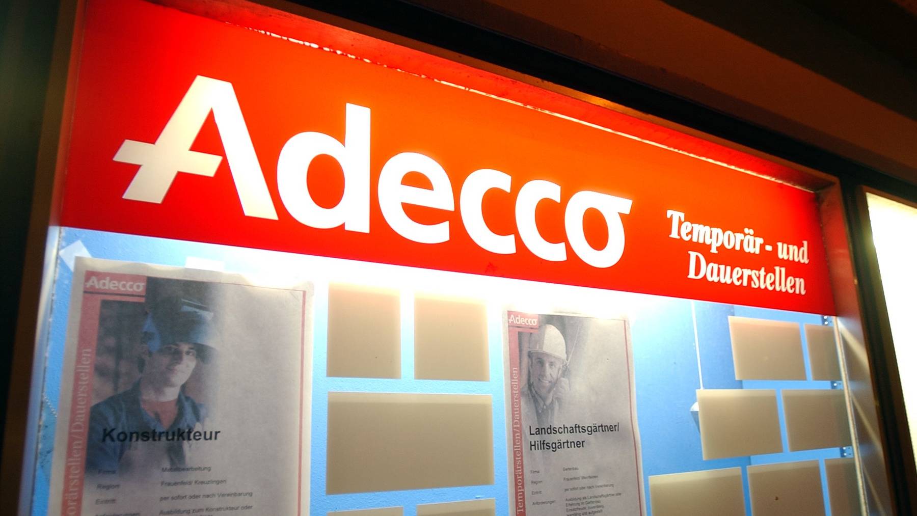 Trotz schwierigen Zeiten unter dem Strich gute Zahlen: Der weltweit tätige Stellenvermittler Adecco.