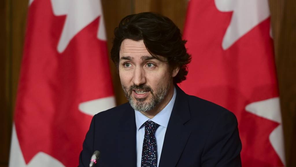 Justin Trudeau, Premierminister von Kanada, spricht bei einer Pressekonferenz. Foto: Sean Kilpatrick/The Canadian Press via ZUMA/dpa