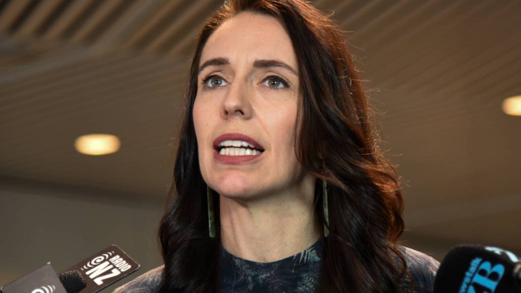 New Zealand Prime Minister Jacinda Ardern speaks to the media after the New Zealand Institute of International Affairs event at national museum Te Papa in Wellington, New Zealand, Wednesday, July 14, 2021. (AAP Image/Ben Mckay) NO ARCHIVING