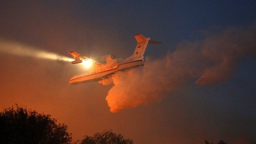Ein russisches Löschflugzeug bei einem Einsatz in Nataf nahe Jerusalem. Bei den Bränden in Israel wurden nach Angaben der Rettungskräfte seit Dienstag mehr als 120 Menschen verletzt.