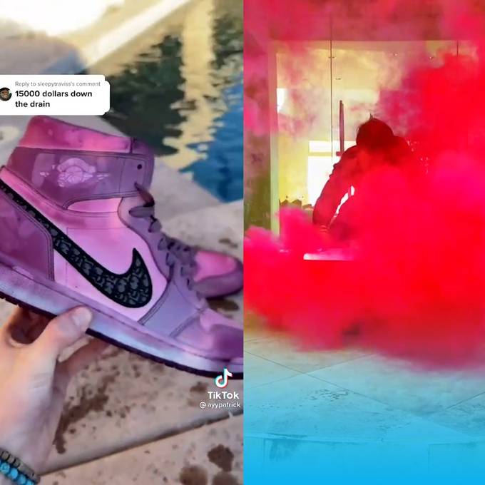 Tiktoker färben ihre Sneaker mit Rauchbomben