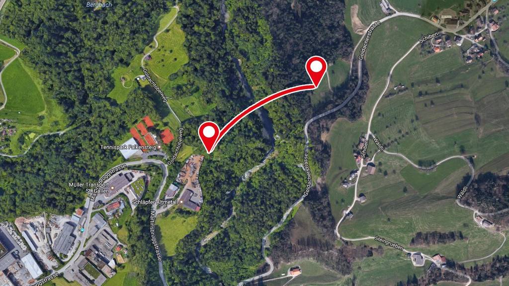 Die geplante Fuss- und Velobrücke zwischen Untereggen und St.Gallen