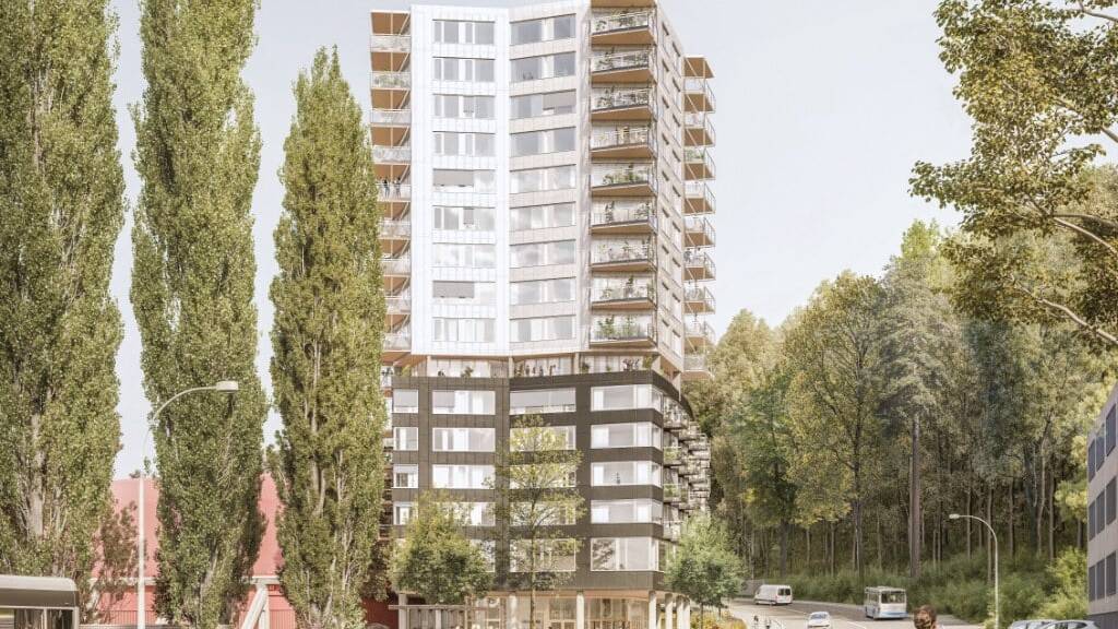 So soll das Wohn- und Gewerbegebäude an der Tribschenstrasse in der Stadt Luzern dereinst aussehen.