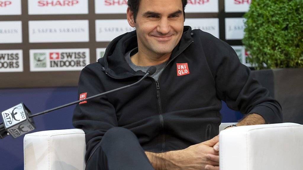 Gut gelaunt vor dem Heimturnier: Roger Federer