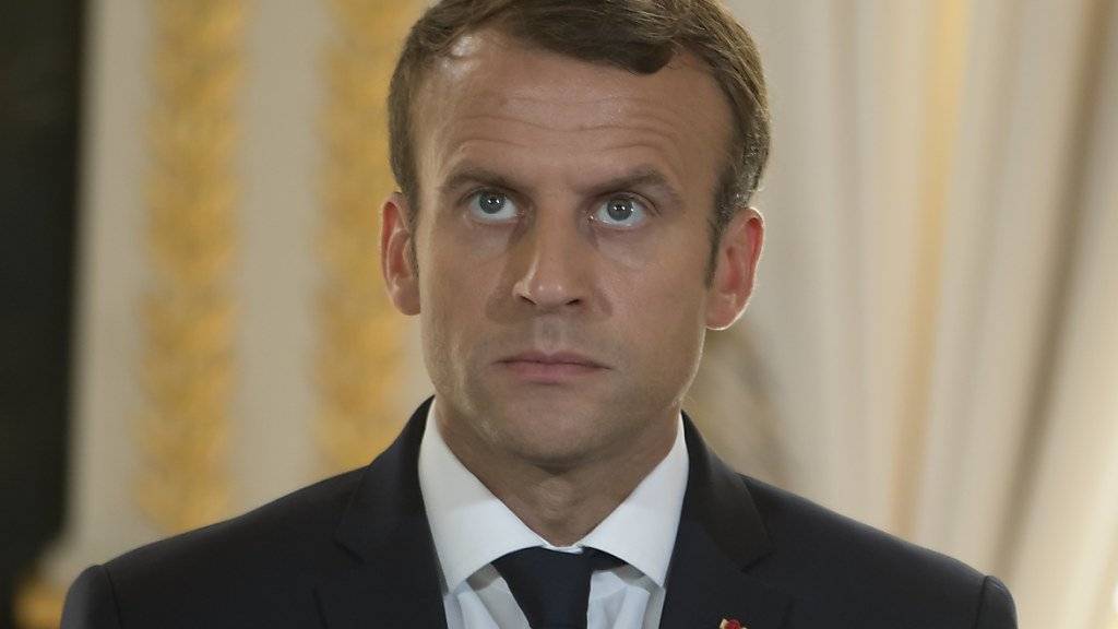 Die Weg wird steiniger für Präsident Emmanuel Macron - am Sonntag im Senat, der zweiten Parlamentskammer (Aufnahme vom 22. September im Elysée-Palast).