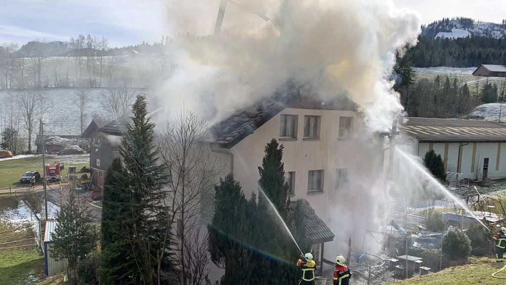 Wohnhaus in Hasle gerät in Brand