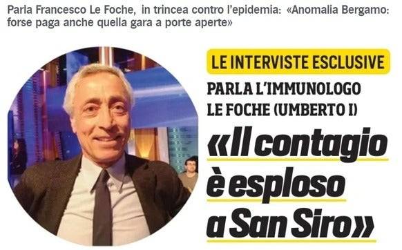 “The infection has exploded in the San Siro”: the immunologist Francesco Le Foche in the “Corriere dello Sport”.