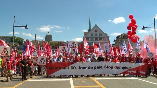 18'000 Bauarbeiter demonstrieren in Zürich