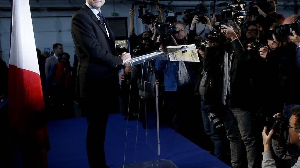 Emmanuel Macron bei der Ankündigung seiner Kandidatur