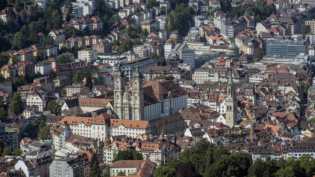 Blick aus der Luft auf die Stadt St. Gallen.