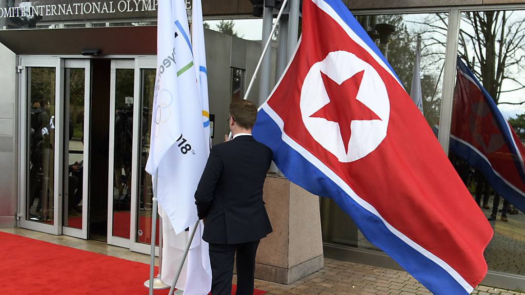 Die Fahne von Nordkorea wird bei den Sommerspielen in Tokio nicht zu sehen sein