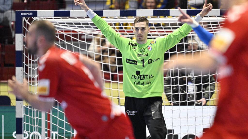 Der kroatische Torhüter Dominik Kuzmanovic machte den Unterschied aus für Kroatien gegen die Schweiz