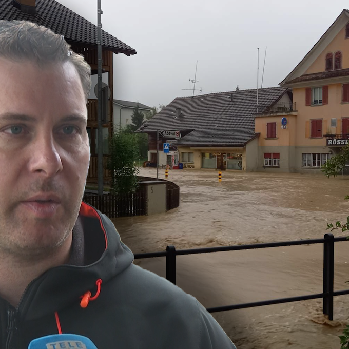 Hochwasserlage im Aargau: Dorfbach überschwemmt Dorfkern von Oberrüti