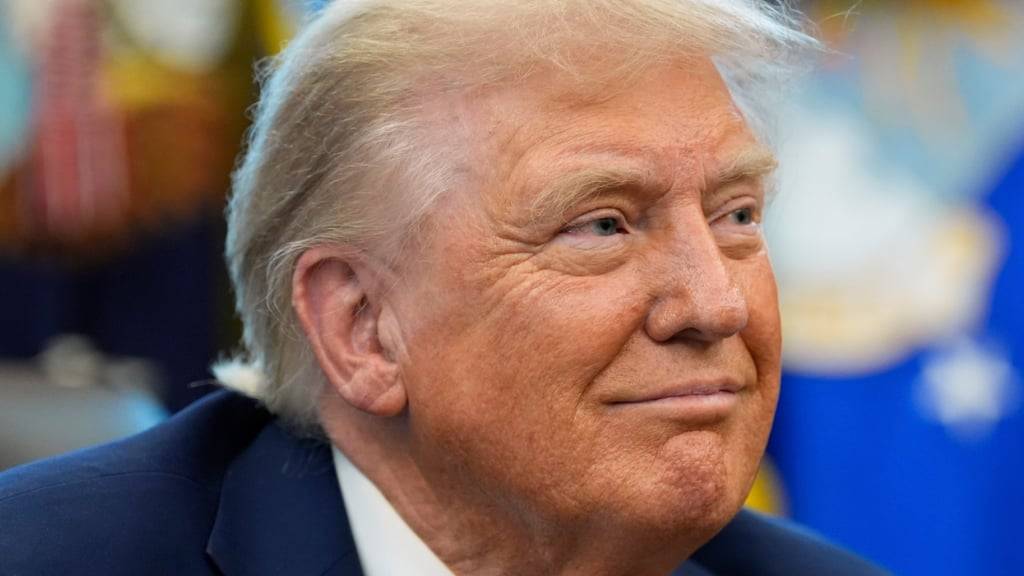 US-Präsident Donald Trump lächelt, während er im Oval Office des Weißen Hauses spricht. Foto: Alex Brandon/AP/dpa