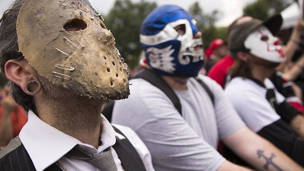 Maskierte Anhänger der Band Insane Clown Posse, die sogenannte «Juggalos», demonstrieren in Washington