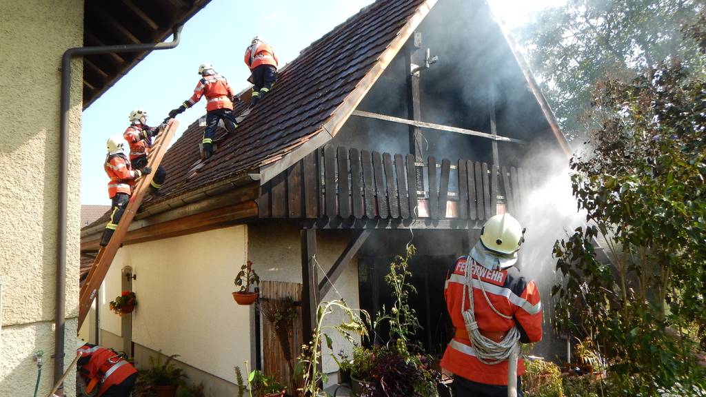 Obwohl die Feuerwehr den Brand schnell unter Kontrolle hatte, entstanden mehrere hunderttausend Franken Sachschaden.