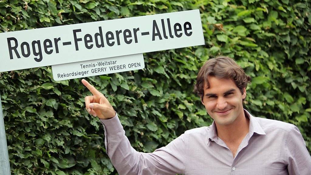 Roger Federer - hier in Halle - erhält nun auch in Biel eine nach ihm benannte Strasse