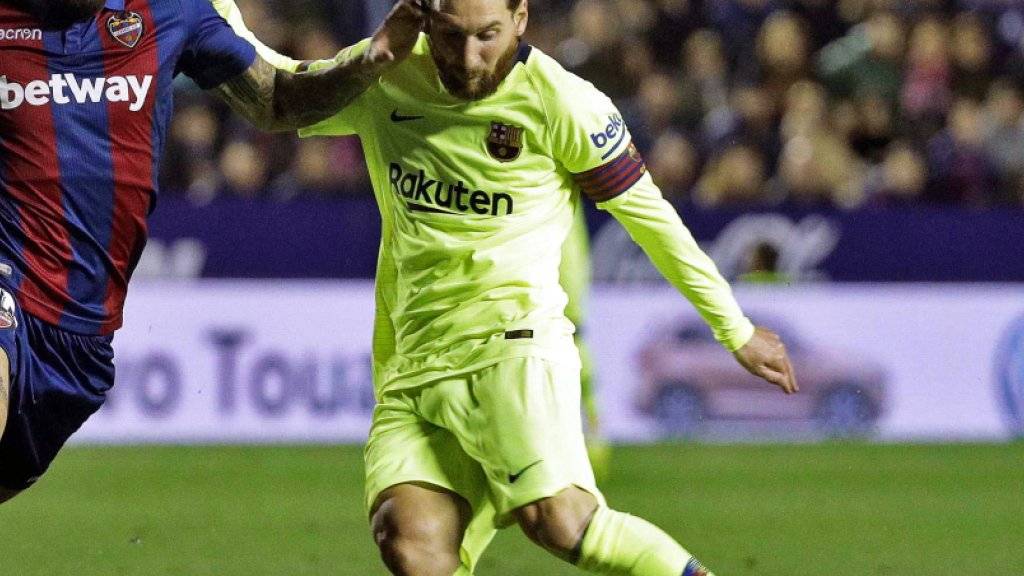 Lionel Messi war von Levante nicht zu stoppen und hatte bei allen fünf Toren seine Füsse im Spiel