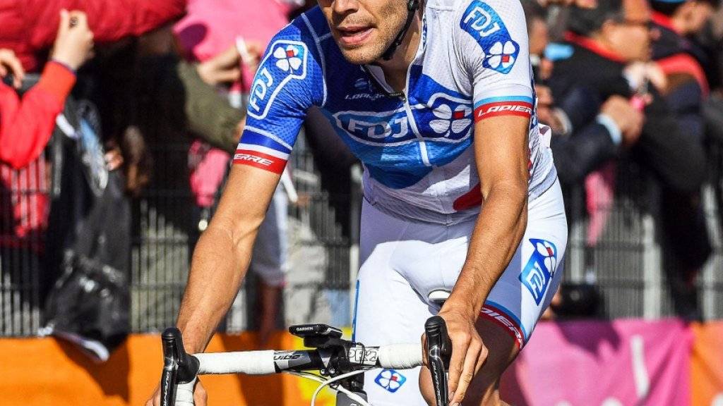 Der Franzose Thibaut Pinot holt sich in der 20. Etappe des 100. Giro d'Italia den Tagessieg