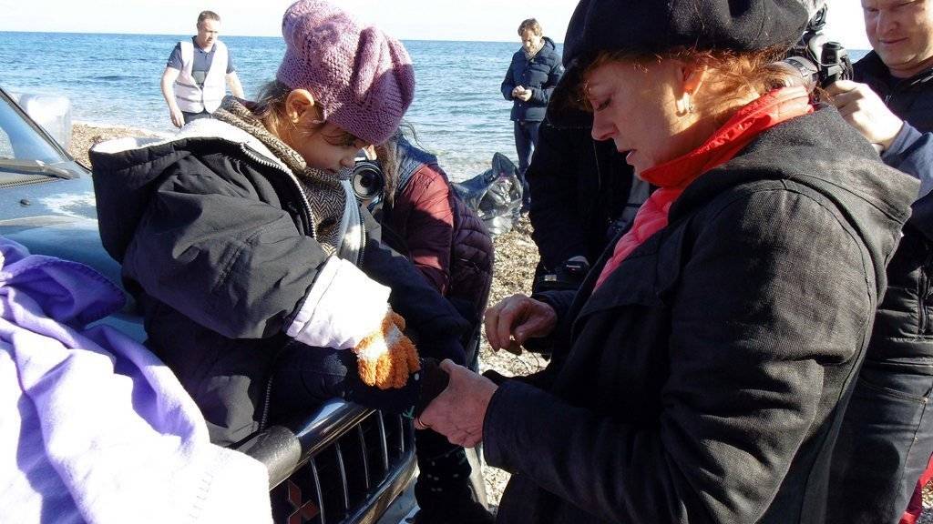 Susan Sarandon heisst auf Lesbos Flüchtlinge willkommen (Archiv)
