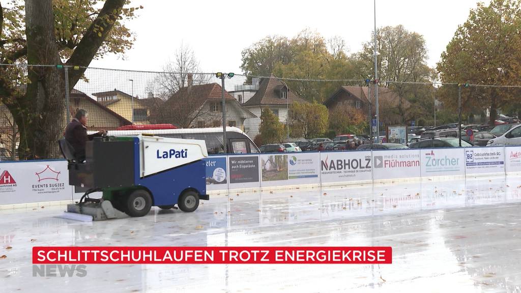 Eröffnung Eisbahn Murten trotz Energiekrise