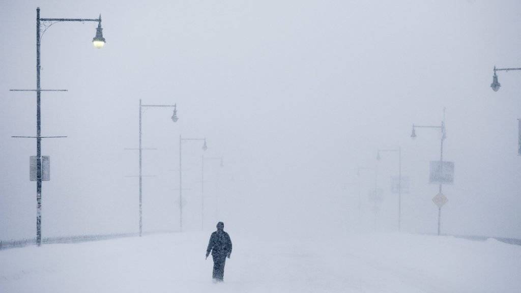 Strasse in Boston während eines Wintersturms vor einem Jahr (Archiv)