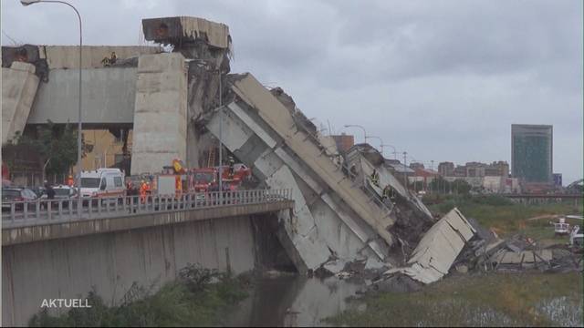 Einbruch einer 4-Spurigen Autobahnbrücke