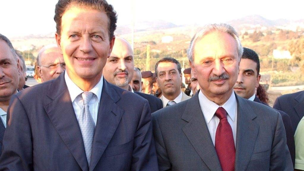 Verzichtet auf das Amt des Premierministers: der frühere libanesische Finanzminister Mohammed Safadi (rechts). (Archivbild)
