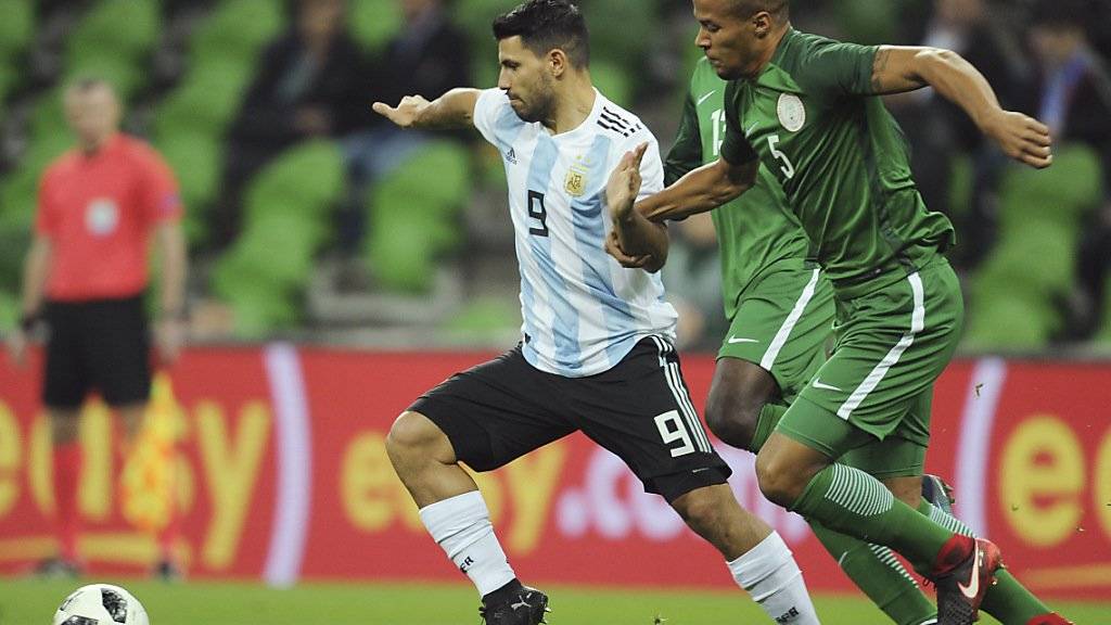 Sergio Agüeros Treffer gegen Nigeria reicht Argentinien nicht zum Sieg.