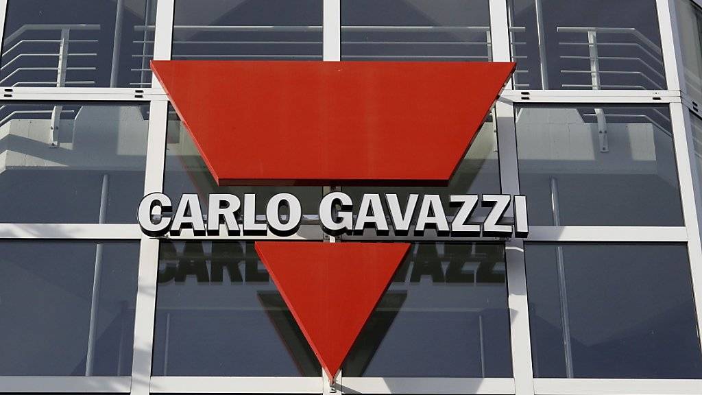 Das Logo der Firma Carlo Gavazzi in Steinhausen im Kanton Zug.