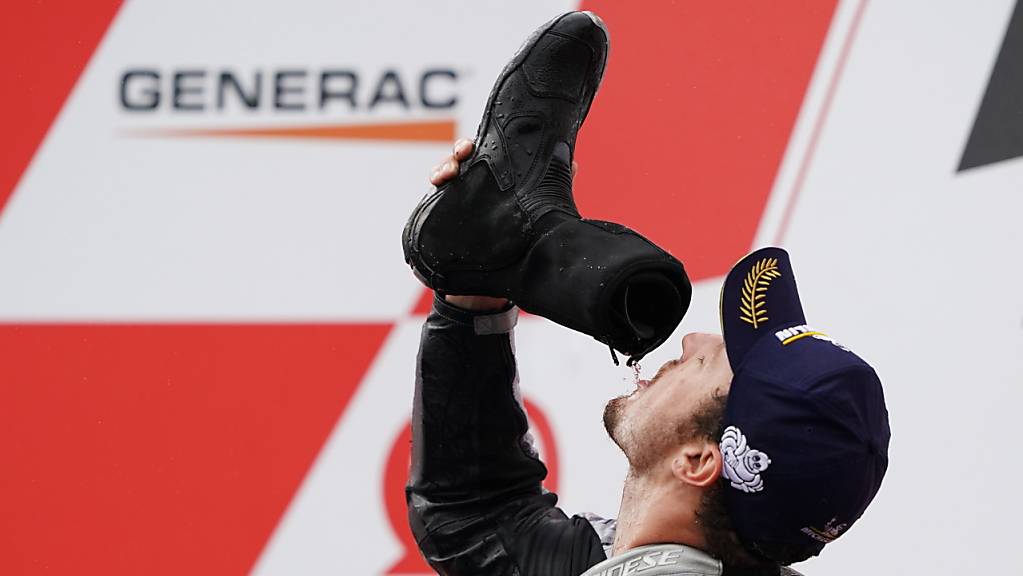 Siegesfeier auf Australisch: Jack Miller gewinnt zum zweiten Mal ein WM-Rennen in der MotoGP.