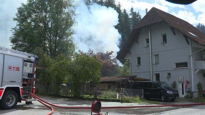 Brand in Trubschachen: Stroh-Lager stand in Flammen