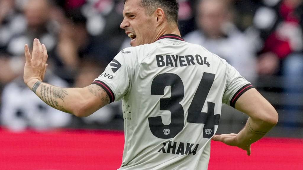 Konnte einmal mehr jubeln: Granit Xhaka blieb beim 5:1 in Frankfurt mit Leverkusen zum 48. Mal in Folge ungeschlagen. Den Torreigen eröffnete der Schweizer Nati-Captain selbst