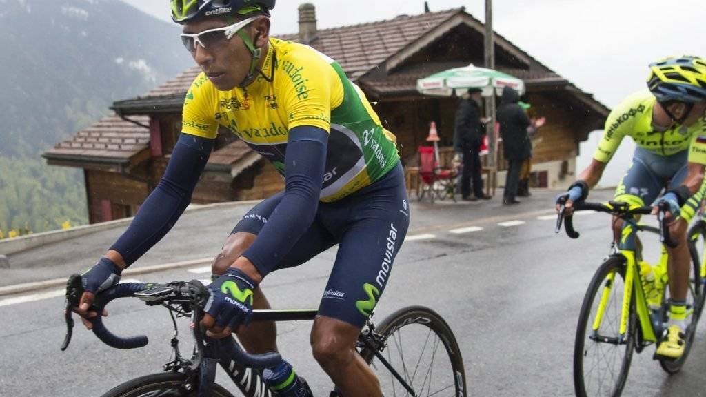 Der Kolumbianer Nairo Quintana verteidigt auf der Königsetappe der 70. Tour de Romandie das gelbe Leadertrikot und steht kurz vor seinem ersten Gesamtsieg in der Westschweiz