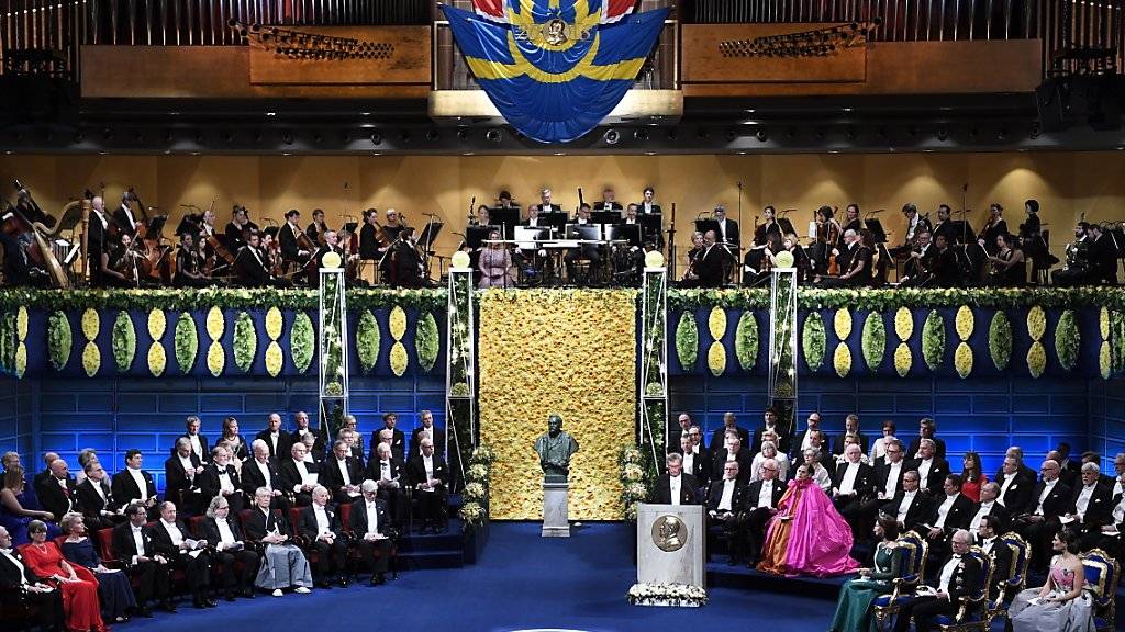 Die Übergabe der Nobelpreise fand am Montag in Stockholm statt.  EPA/PONTUS LUNDAHL SWEDEN OUT