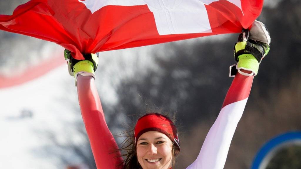 Wendy Holdener freut sich vorbehaltlos über den Gewinn der Olympia-Silbermedaille in ihrer Spezialdisziplin Slalom