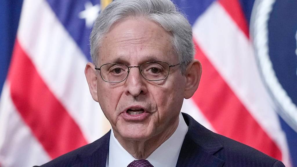 Merrick Garland, Justizminister der USA, spricht im Justizministerium