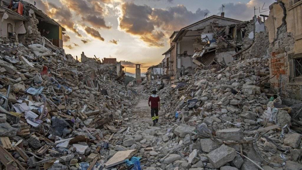 Das Beben ereignete sich nordöstlich von Amatrice, das bei einem verheerenden Erdbeben vor zwei Monaten völlig zerstört worden war. (Archivbild)
