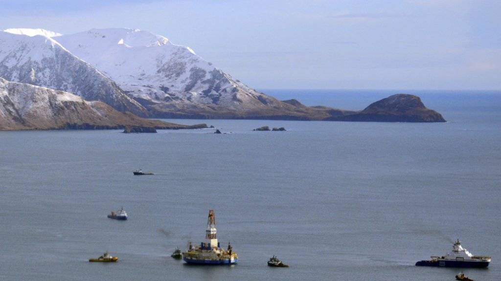 Die Shell-Öl-Bohrplatform vor der Küste Alaskas. Shell hat den Stopp der umstrittenen Ölbohrungen angekündigt (Archiv).