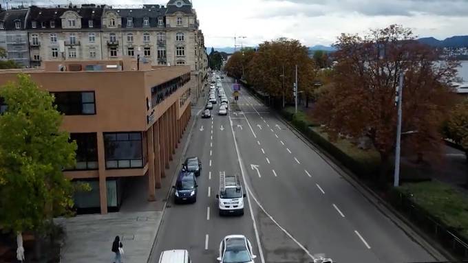 Stadt Zürich halbiert Auto-Spuren auf der Bellerivestrasse