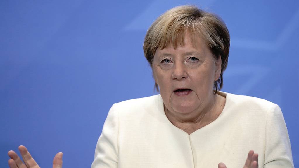 Bundeskanzlerin Angela Merkel (CDU) stellte die Ergebnisse nach den Beratungen der Ministerpräsidenten mit der Kanzlerin über das weitere Vorgehen in der Corona-Pandemie vor. Foto: Kay Nietfeld/dpa