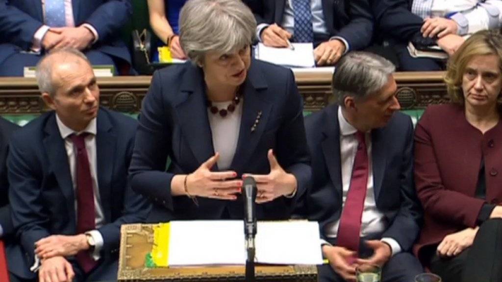 Theresa May am Mittwoch im Parlament.