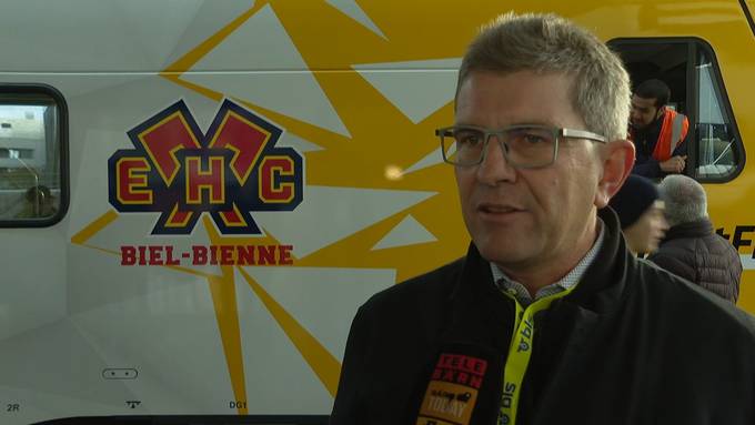 Erich Fehr freuts: Der neue BLS-Hockeyzug wurde eingeweiht 