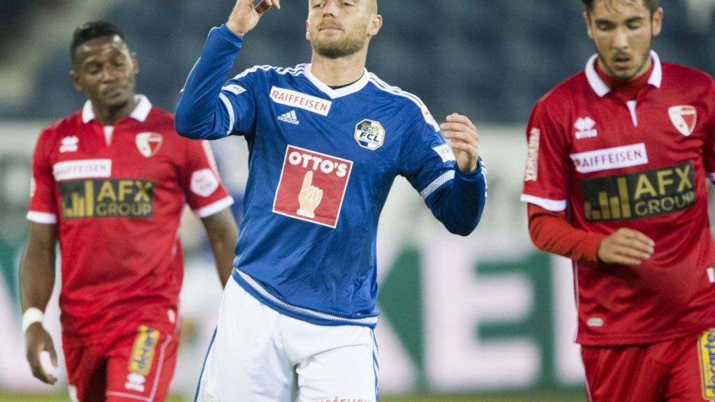 Marco Schneuwly brachte mit dem Ausgleich zum 1:1 den FC Luzern zurück ins Spiel