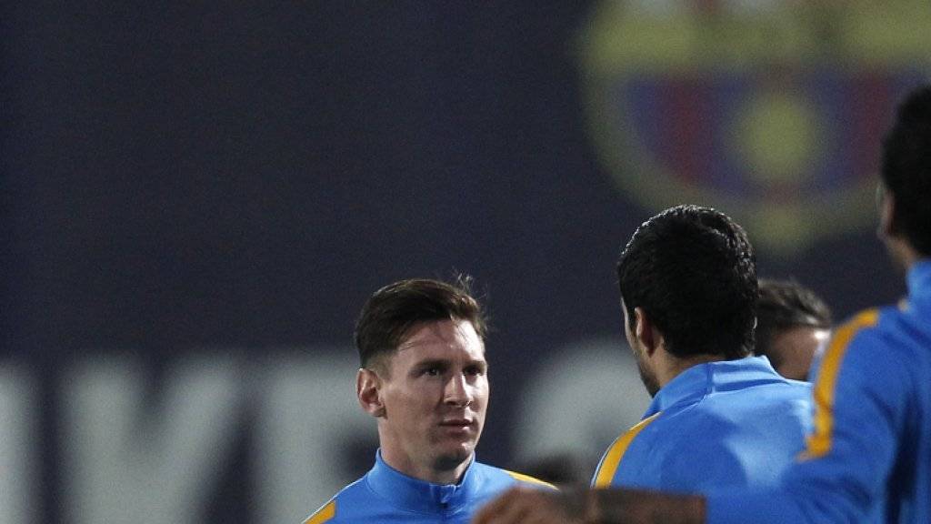 Lionel Messi trainierte am Freitag mit seinen Teamkollegen