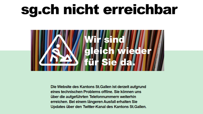 Webseiten von Stadt und Kanton St.Gallen waren offline