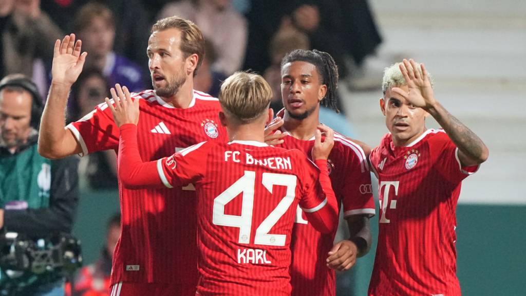 Die Bayern um Doppeltorschütze Harry Kane geben sich in Osnabrück keine Blösse