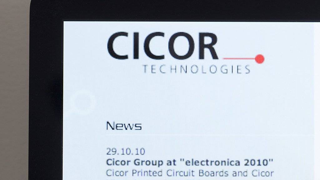 Das Logo auf der Webseite von Cicor: Das Unternehmen schreibt wegen der Umbaukosten Verlust.