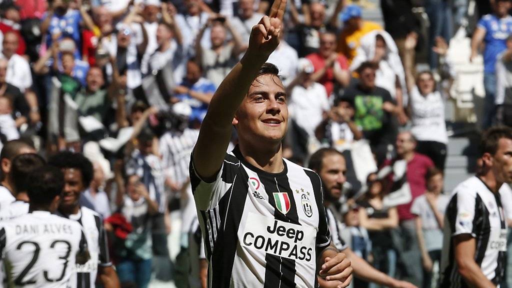 Juventus Turin jubelt (hier Paulo Dybala): Der sechste Titel in Folge ist in trockenen Tüchern