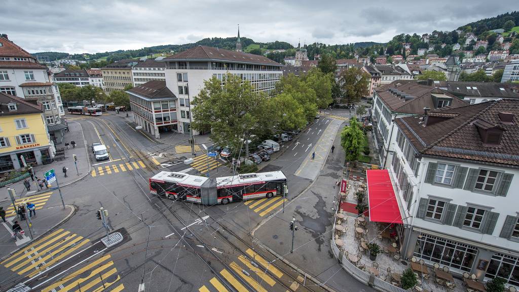 Strassenarbeiten mitten in St.Gallen führen zu Verkehrsbehinderungen